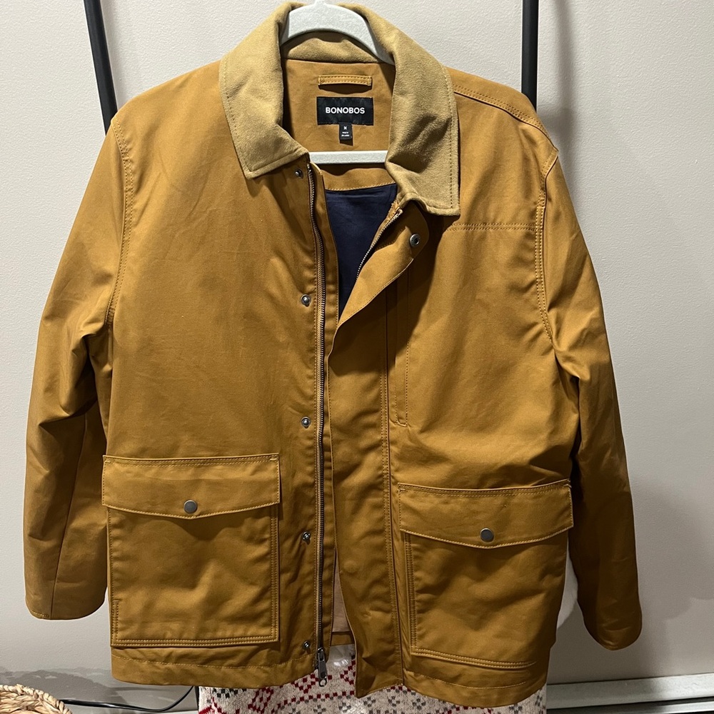 Bonobos Mustard Field Jacket with Corduroy Collar